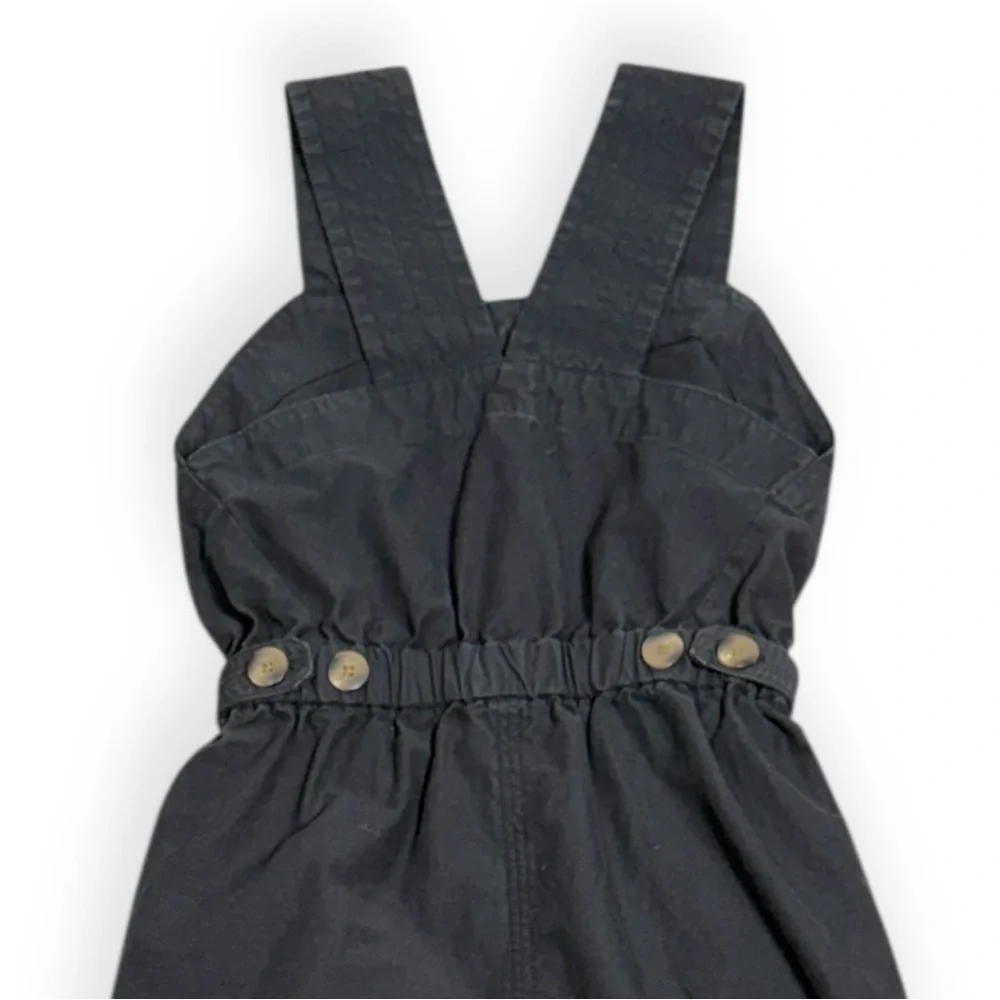 Everlane The Fatigue Apron Cotton Linen Jumpsuit Size 00 Small washed black